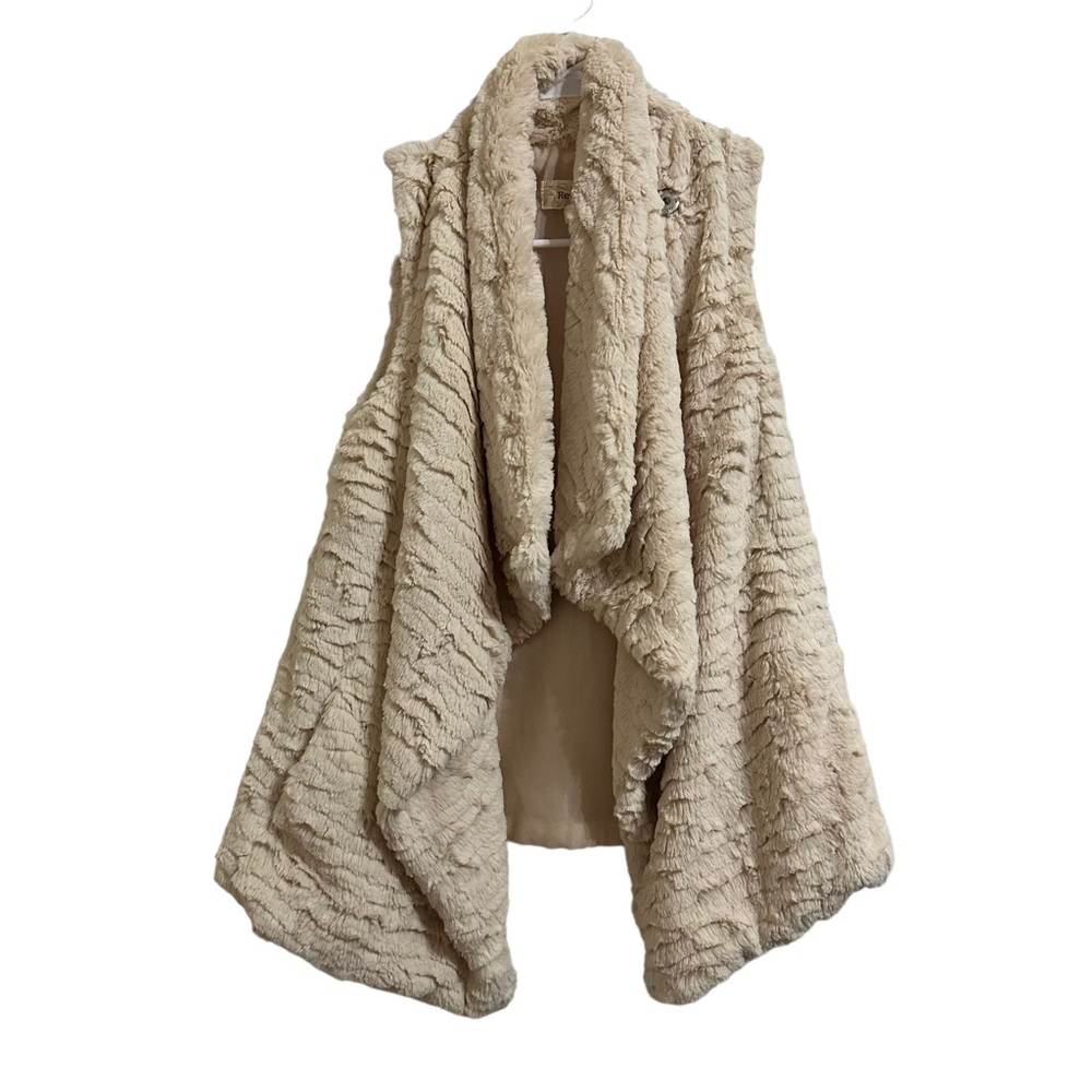 Rewind Ivory Faux Fur Soft Vest Jacket Women's Size S.